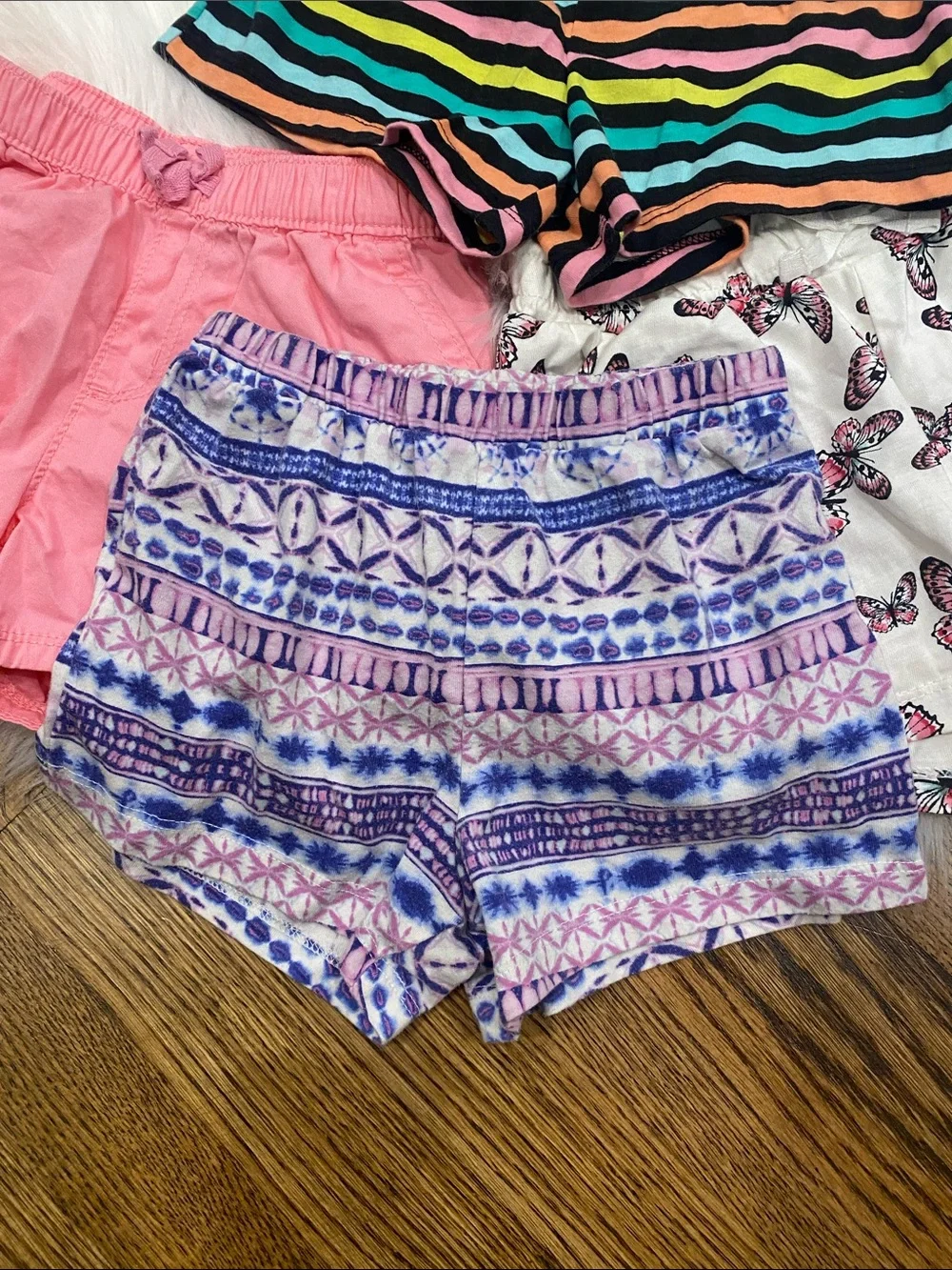 Girls 6-Pack Cotton Blend Pull-On Shorts - Mixed Colors and Prints 5T
